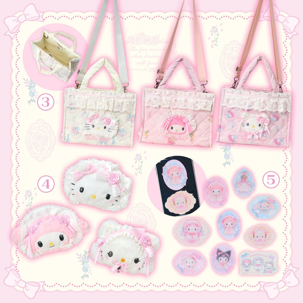 🇯🇵พร้อมส่ง พวงกุญแจ กิ๊บ ห้อยมือถือ กระเป๋า Tote Pouch เครื่องสำอางค์ White frill design series  A new series the - รูปที่ 4