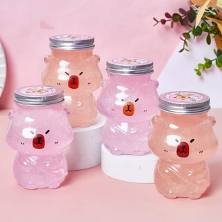 ขวดพลาสติก (PET) คาปิบารา300ml ฝาปิดใส ปากขวดกว้าง ขวดใส่ชา กาแฟ ขวดชาไข่มุก โยเกิร์ต ขวดน้ำผลไม้ เบเกอรี่