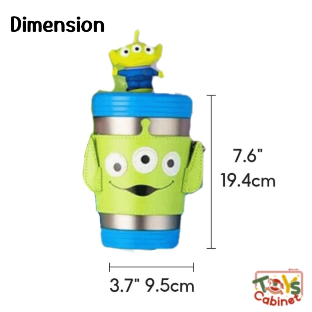● สินค้า Shop Clearance ● Miniso Alien Green man Water Bottle Cup Toy Story กระติกน้ำสแตนเลสเก็บความร้อน-เย็น 400 ML. - รูปที่ 4