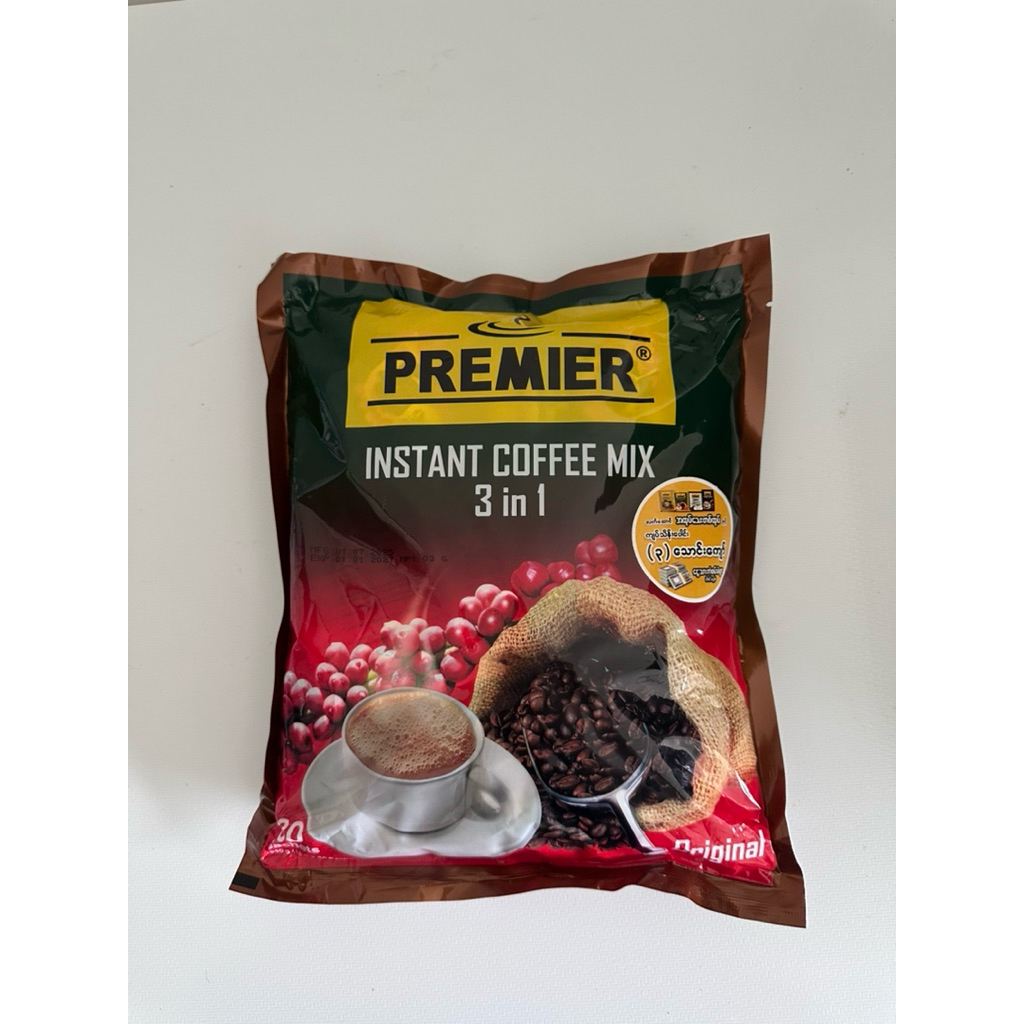 PREMIER INSTANT COFFEE MIX กาแฟพรีเมียร์ กาแฟพม่าสไตล์เข้มข้น