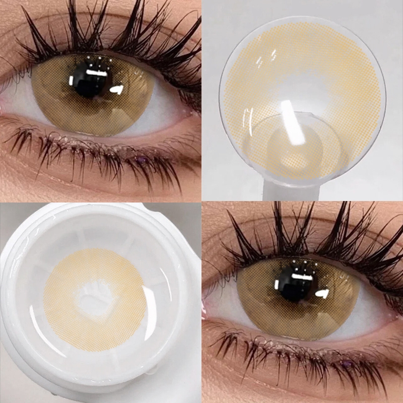 【COD】แว่นตาสายตาสั้น{สายตา -1.00~-6.00} Aurora Brown  คอนแทคเลนส์ Big eyes 14.2mm 2pcs คอนแทคเลนส์สี