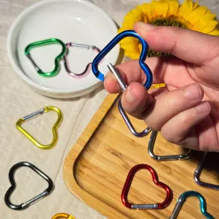 ตะขอรูปหัวใจ พวงกุญแจหัวใจ ตะขอคาราไบเนอร์ อลูมิเนี่ยม diy ราคา/ชิ้น