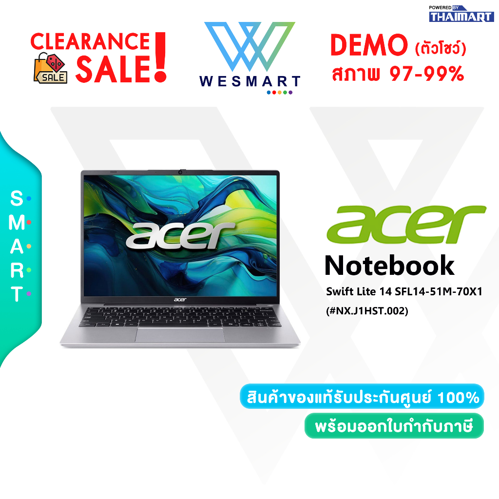 (Clearance0%) Acer Swift Lite 14 SFL14-51M-70X1 (NX.J1HST.002) : Intel Core Ultra 7 155U/16GB/512GB/