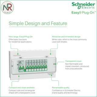 [SET] ตู้คอนซูมเมอร์ Schneider Easy9 6 ช่อง เมน/เมนกันดูด RCBO (เลือกขนาด) +ลูกย่อย ครบชุด EZ9EPL106