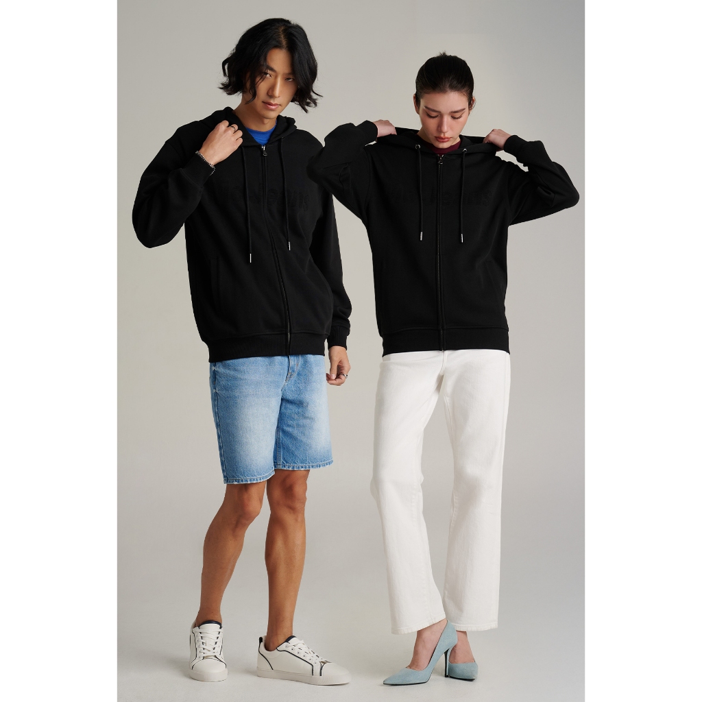 Mc JEANS (แม็คยีนส์) เสื้อกันหนาว Unisex เสื้อกันหนาวมีฮู้ด ทรงเรกูลาร์ Regular Fit Hoodieมีให้เลือก 2 สี MJHZ255