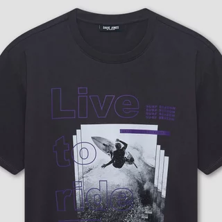DAVIE JONES [BE FEARLESS] เสื้อยืดผู้ชาย Graphic Regular Fit T-Shirt สีเทา TB0481