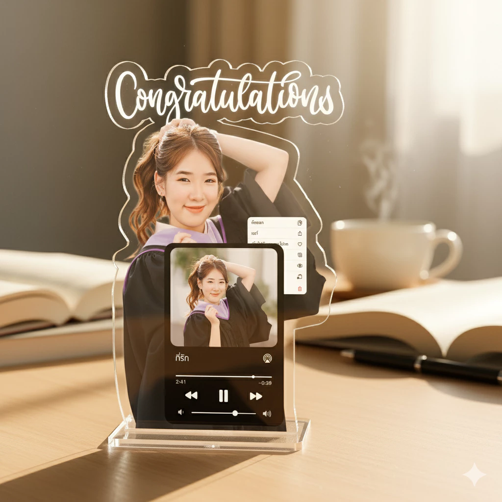 สแตนดี้อะคริลิคใส สั่งทำรูปตัวเองและข้อความ Wanpises thumbnail 9