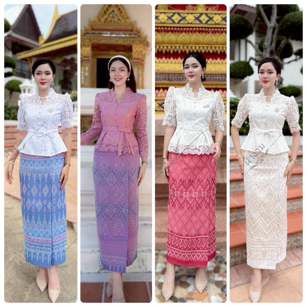 ผ้าถุงตัดเย็บสำเร็จ เข้ารูปตามสัดส่วน ตัดตามขนาดเอว ซิปหลัง พร้อมใส่ ออกงานบุญ งานบวช งานสำคัญ