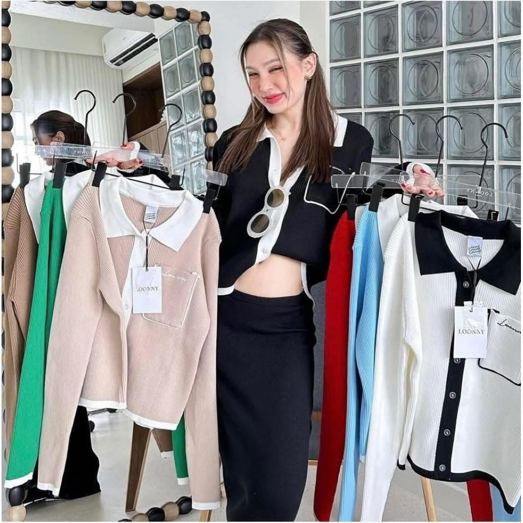 #Loonnystore คาร์ดิแกน รุ่น YeJin Cardigan *สีฟ้า*