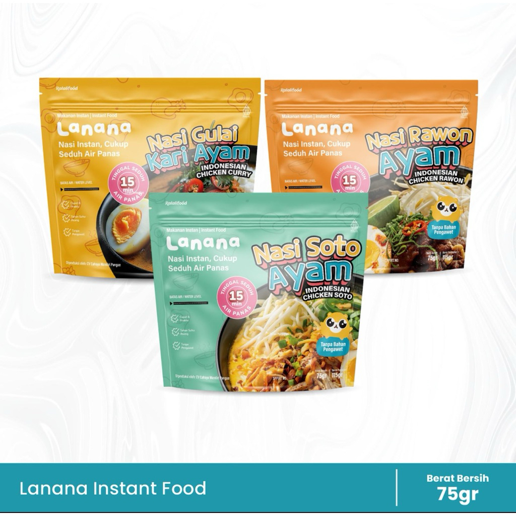 Lasana Instant Rice Travel Pack: Chicken Soto/Chicken Curry/Rawon