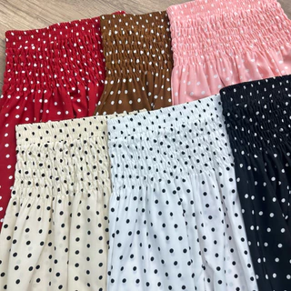 กระโปรงแต่งเอวย่น ( เอว 24-36 ) ผ้าไหมญี่ปุ่นพิมพ์ลาย ผ้าใส่สบาย ไม่ร้อน