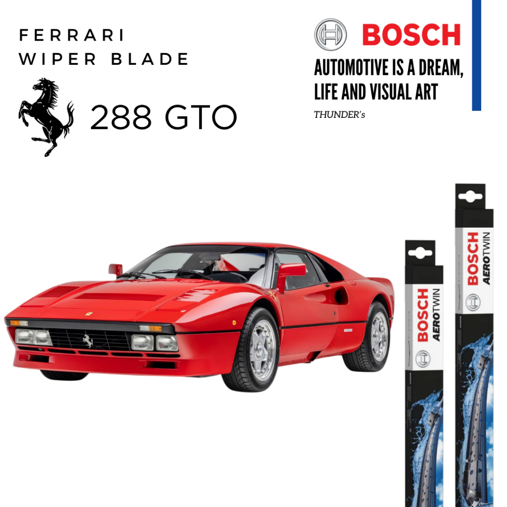 BOSCH Wiper blade ใบปัดน้ำฝน Ferrari เฟอร์รารี่ 288 GTO Aerotwin ไร้โครง BBA 18/18