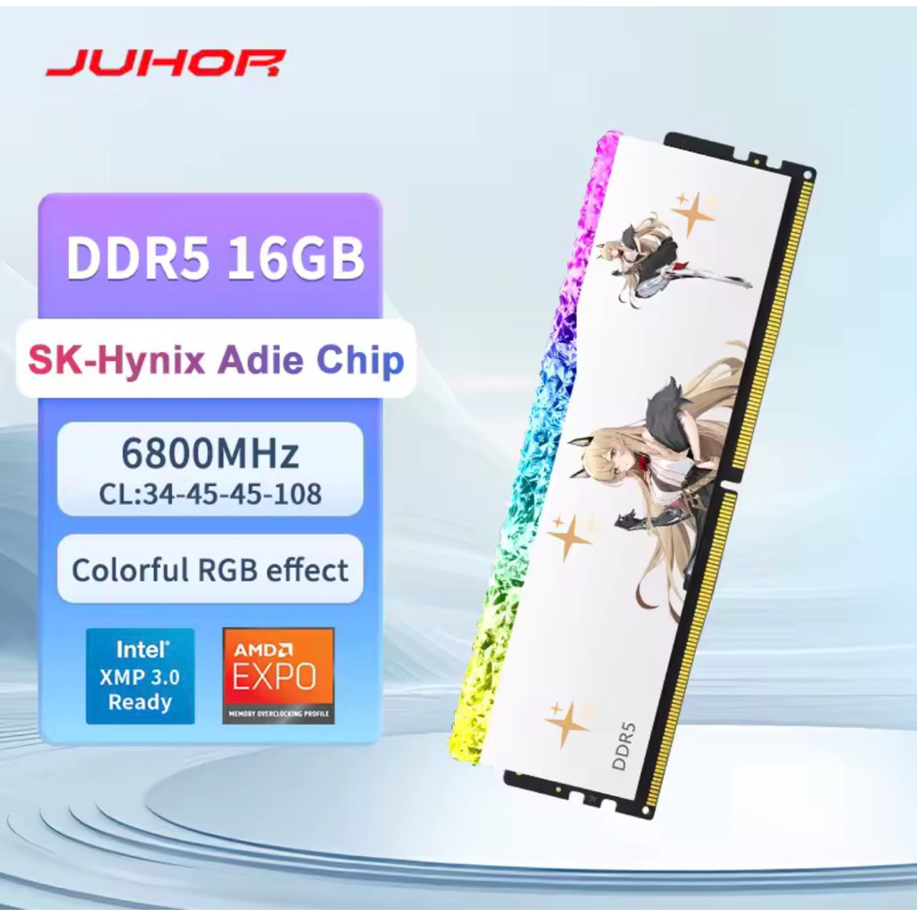 JUHOR RGB RAM DDR5 16GB 6800MHz Gaming Memoria Ram