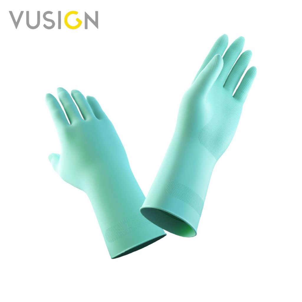 Vusign ถุงมือล้างจาน ถุงมืออเนกประสงค์ ถุงมือทำความสะอาด ป้องกันผิวหนัง สัมผัสหน้าจอได้ Gloves