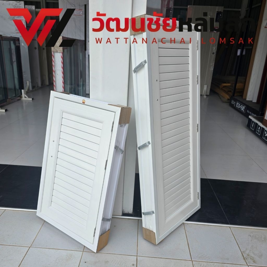 TJ ช่องชาร์ป (เดี่ยว) PVC สีขาว 50x80 50x120 ซม. และ WT วัสดุ UPVC 46x76 46x120 ซม.