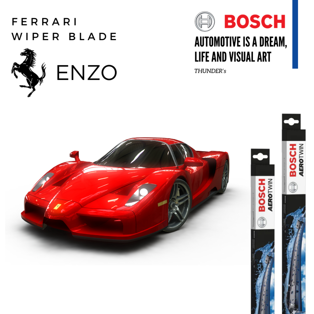 BOSCH Wiper blade ใบปัดน้ำฝน Ferrari เฟอร์รารี่ ENZO Aerotwin / Aerotwin Plus ไร้โครง BBA 22/22