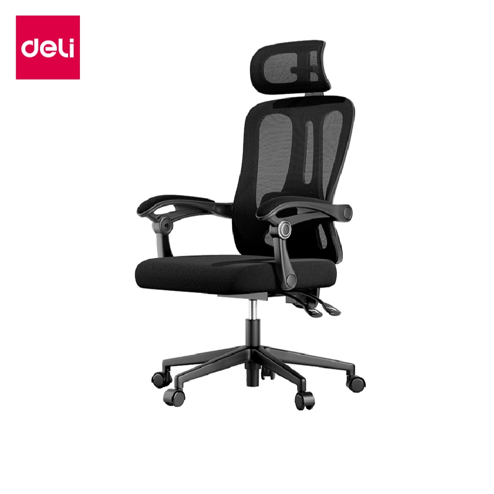 Deli เก้าอี้สำนักงาน เก้าอี้เพื่อสุขภาพ ปรับเอนได้ มีที่พักขา รองรับทุกสรีระ Economic Office Chair