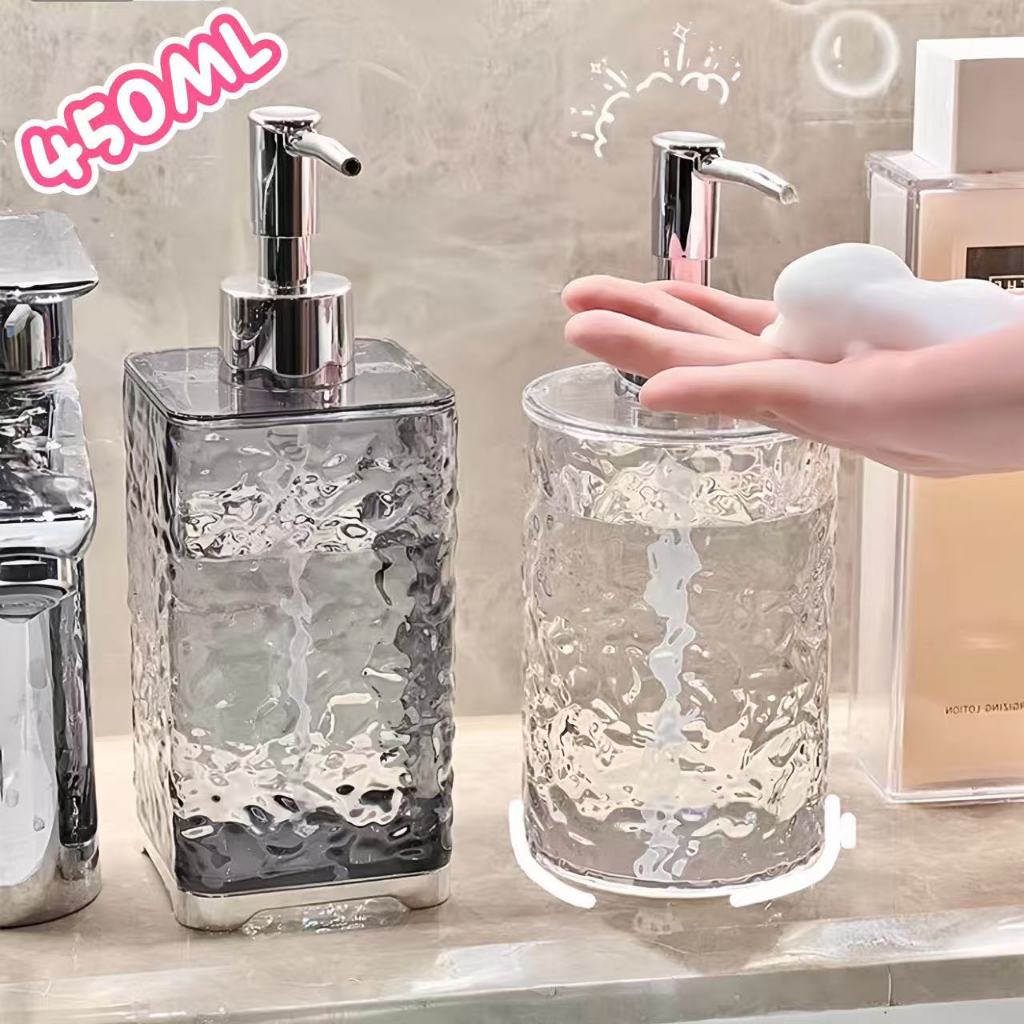 💦450 ML ขวดปั้ม ขวดปั้มของเหลว ขวดปั้มพลาสติกสีใส ใส่สบู่เหลว ใส่ยาสระผม ใส่โลชั้น