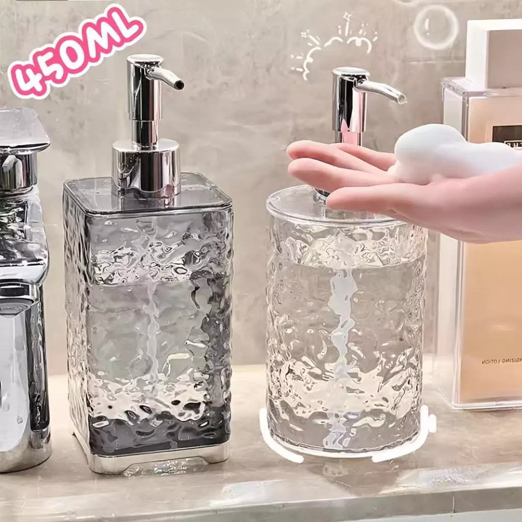💦450 ML ขวดปั้ม ขวดปั้มของเหลว ขวดปั้มพลาสติกสีใส ใส่สบู่เหลว ใส่ยาสระผม ใส่โลชั้น