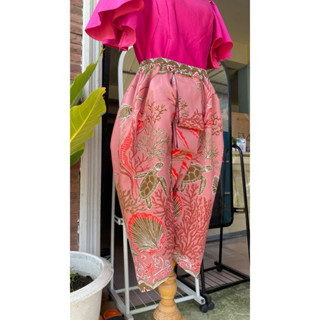 โจงกระเบนจากผ้าถุง กางเกงโจงกระเบน ลายปาเตะ