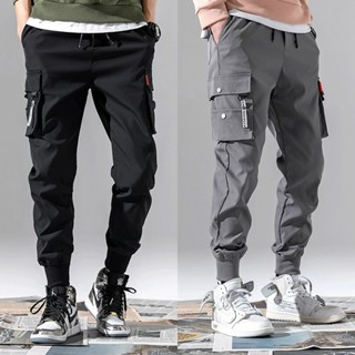 พร้อมส่งจากไทย✨กางเกงขายาวสำหรับผู้ชาย กางเกงคาร์โก้ y2k กาง…