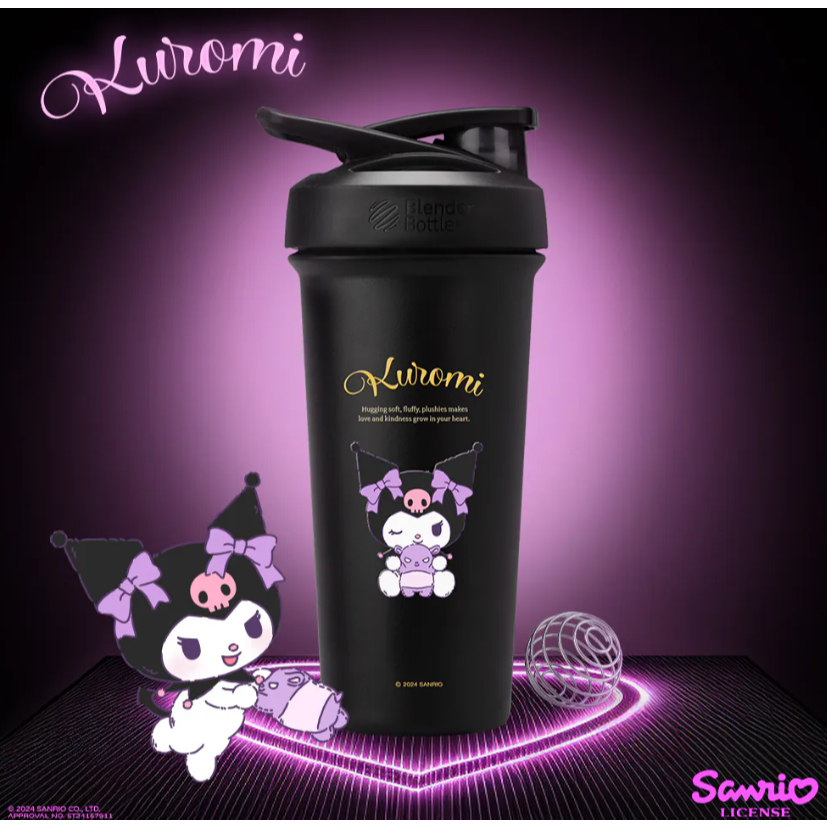 🔥ของแท้พร้อมส่งจากไต้หวัน🔥 Kuromi x Blender Bottle แก้วเก็บความเย็น/ความร้อน ฉลากไต้หวัน