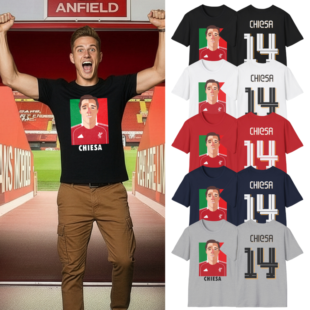 PSM เสื้อยืดลายนักฟุตบอล Federico Chiesa