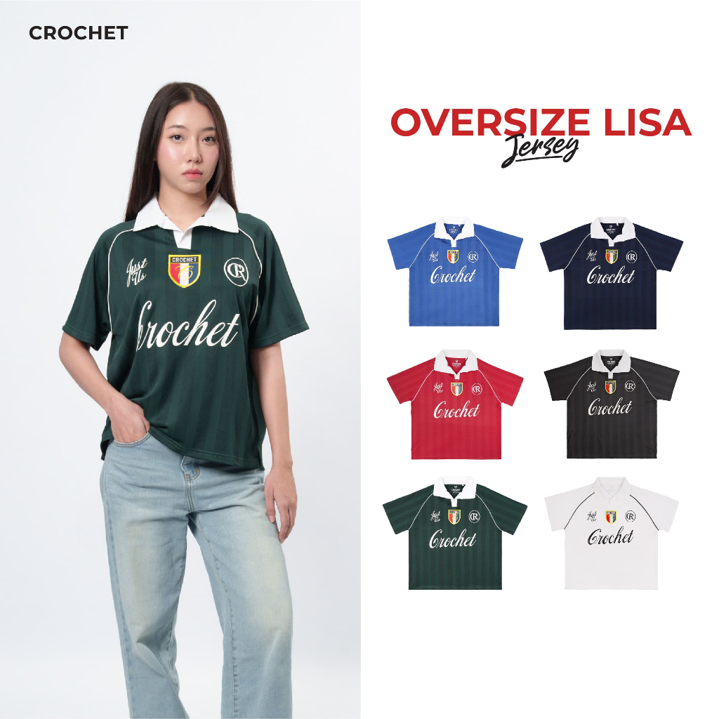 CROCHET Oversize Lisa Jersey เสื้อโปโล โอเวอร์ไซส์ ขนาด S - 2XL