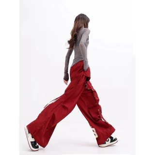 [Summer quick-drying fabric, sports wide-leg pants]กางเกงขากว้างสไตล์สตรีทลำลองสำหรับเล่นกีฬาเต้นรำผู้หญิง