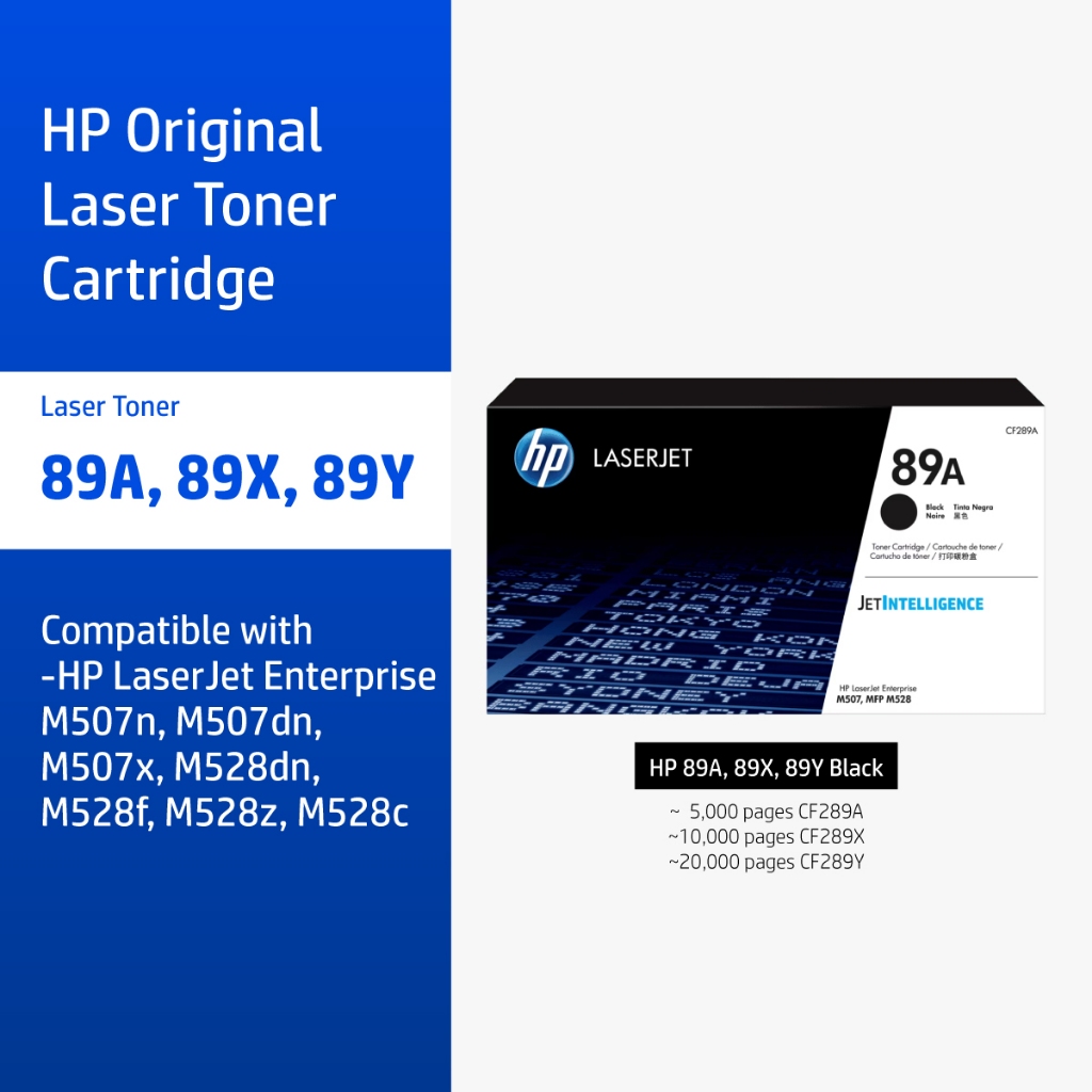 [ส่งด่วน] ตลับหมึกHP 89A / 89X / 89Y | หมึกปริ้นเตอร์เลเซอร์ สี / สีดำ Original LaserJet Toner Cartr