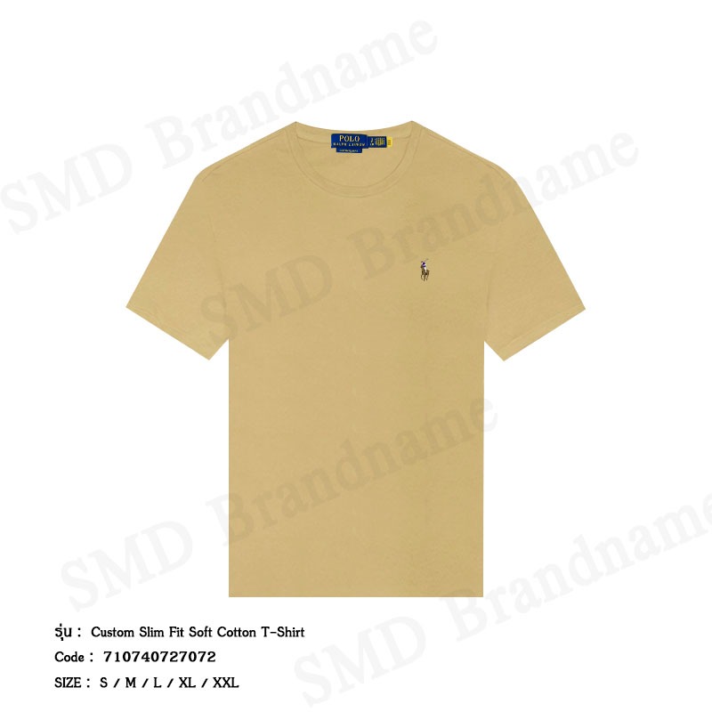 Polo Ralph Lauren เสื้อยืดคอกลมผู้ชาย รุ่น Custom Slim Fit Soft Cotton T-Shirt Code: 710740727072