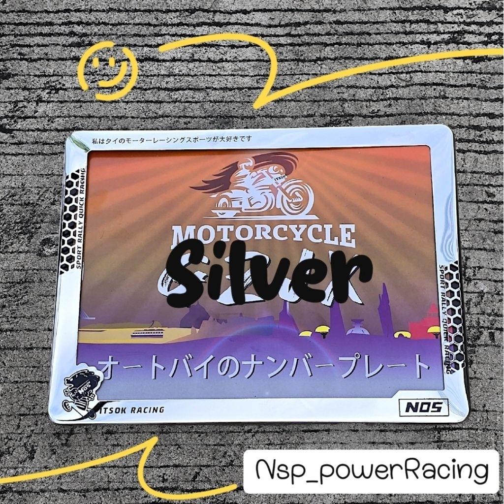 กรอบป้าย ทะเบียนมอไซค์ ใส่​ได้​ทุ​กรุ่น​ ไทเทสแตนเลสขอบหนา พร้อมน็อตยึด