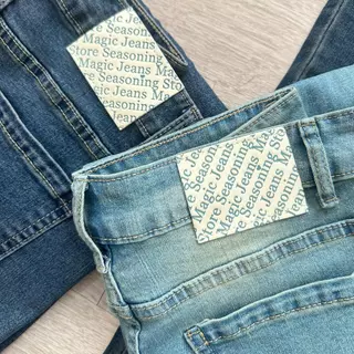[ใช้โค้ดส่วนลดได้] ยาว 37-38 SEASONING รุ่น Magic Jeans กางเกงยีนส์ทรงขาม้า ปลายขาบาน เอวสูง ไซส์ S-7XL ผ้ายืด