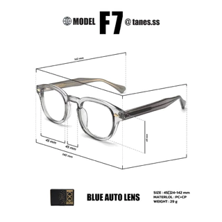 TANES.SS | F7 [BLUE AUTO LENS] [กรองแสงสีฟ้า] ดีไซน์สุดวินเทจ ออกแดดเปลี่ยน สำหรับลูกค้าหน้าเล็ก