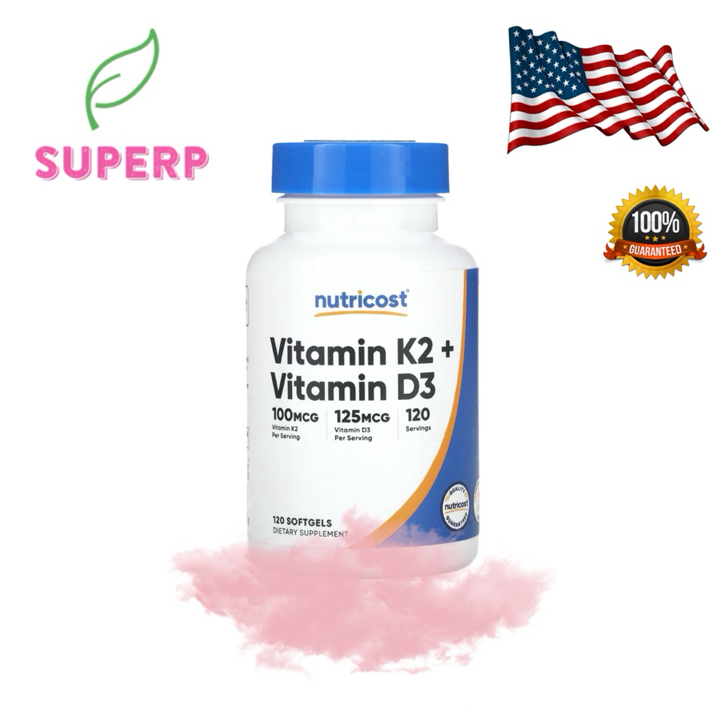 พร้อมส่ง!! 💥 Nutricost Vitamins K2+D3 120 Softgels