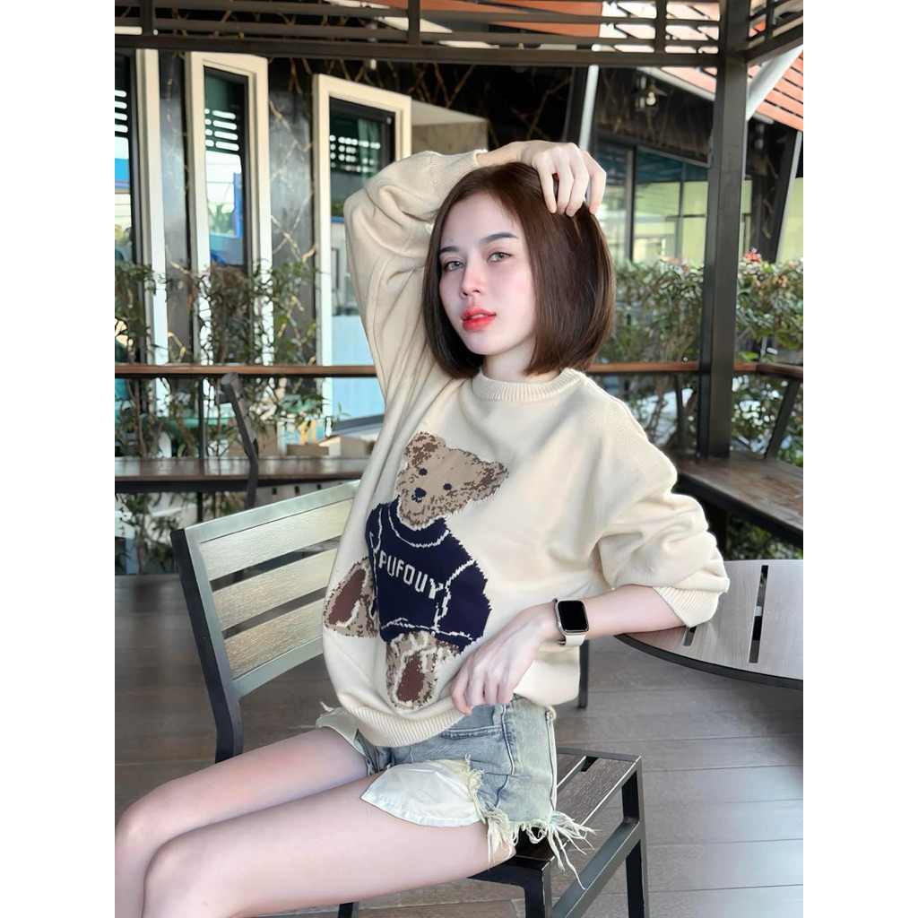 sweater น้อนนหมีงานนำเข้า สวยฉ่ำต้องมีจ้า ผ้านิ่มมใส่สบาย