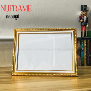 กรอบรูปขอบ1.2นิ้วลายฝ้ายทองหรู 10x12 A3 10x14 10x15 10x16 11x14 11x15 11x16 12x15 12x16 12x18 13x19 30x40cm แขวนได้ ตั้ง