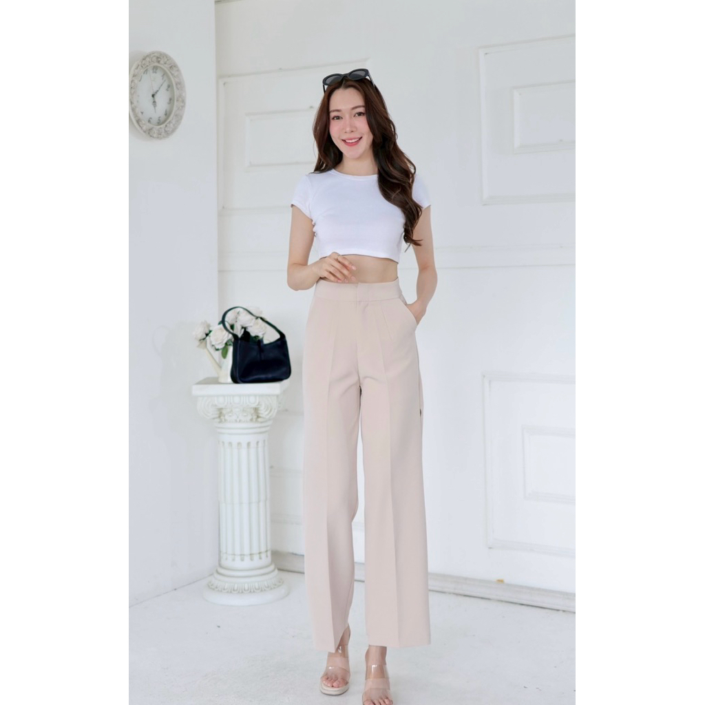 กางเกงขายาวผู้หญิงใส่ทำงานT55 - รูปที่ 2