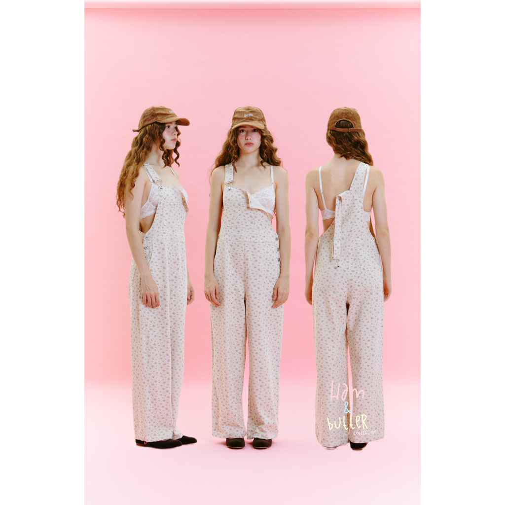 MAGARINES พร้อมส่ง – Aurora Denim Overall {floral pink} ของแท้กระดุมดอกไม้เท่านั้น ราคา ถูกที่สุด ดีลบีเคเค แกลเลอรีภาพที่ 2