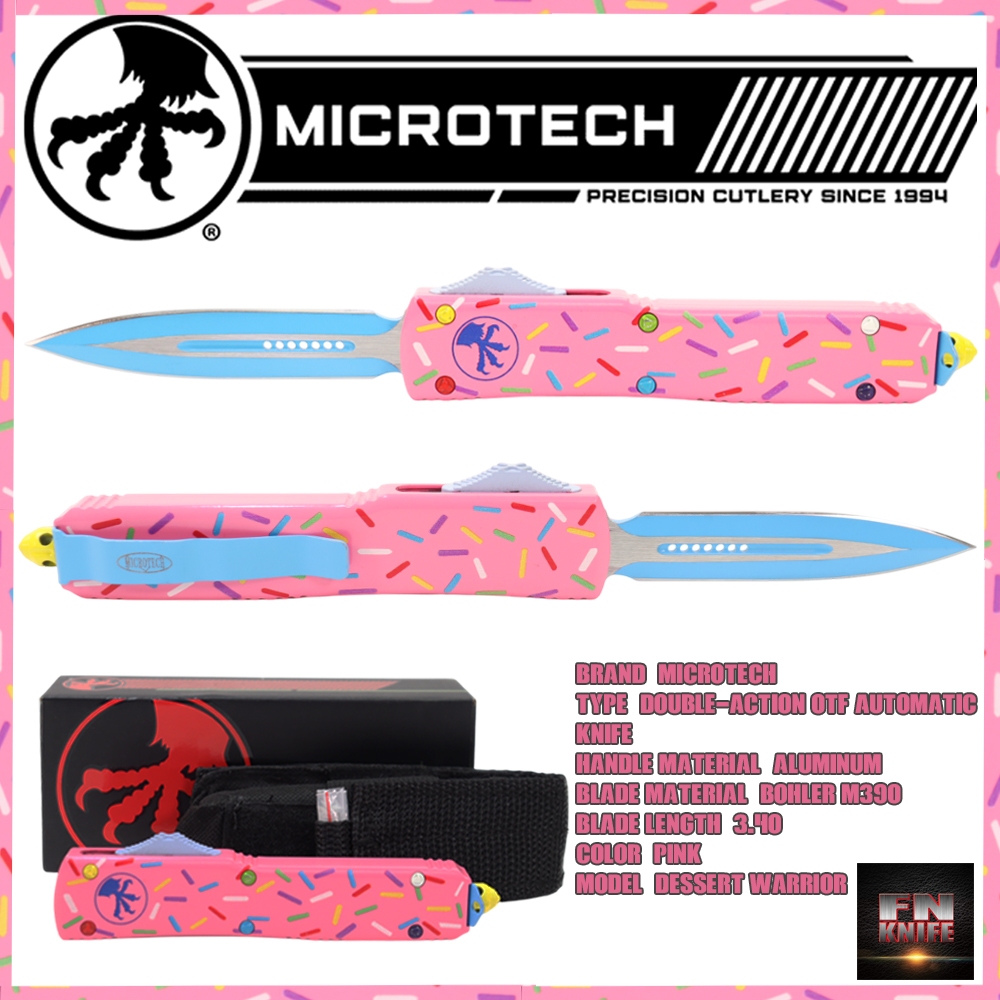 Microtech Exclusive Dessert Warrior UTX-85 D/E Ultratech S/E OTF Donut Pink