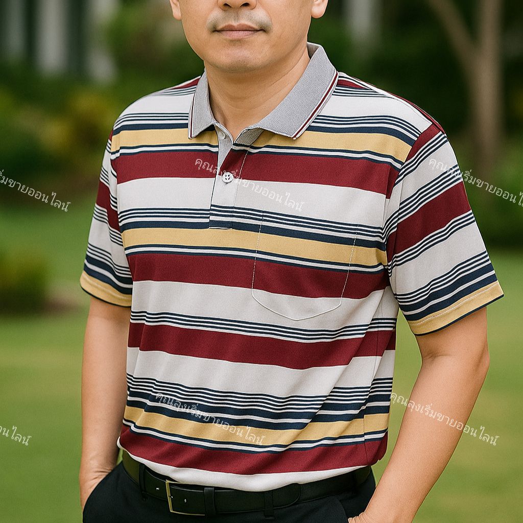 เสื้อโปโลลายใหม่รวมลายให้เลือกแล้วใส่แล้วไม่ร้อน