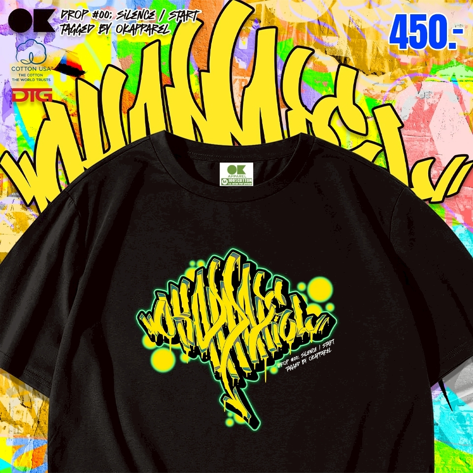 OK Apparel เสื้อยืดคอกลมแขนสั้น ลาย Ok apparel Dot Oversize Cotton ⚡️USAคุ้มสุด!⚡️