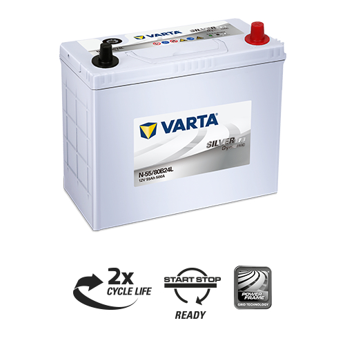 แบตเตอรี่ VARTA รุ่น EFB-N55 : 12V 55AH (SMF) แบตเตอรี่แห้ง