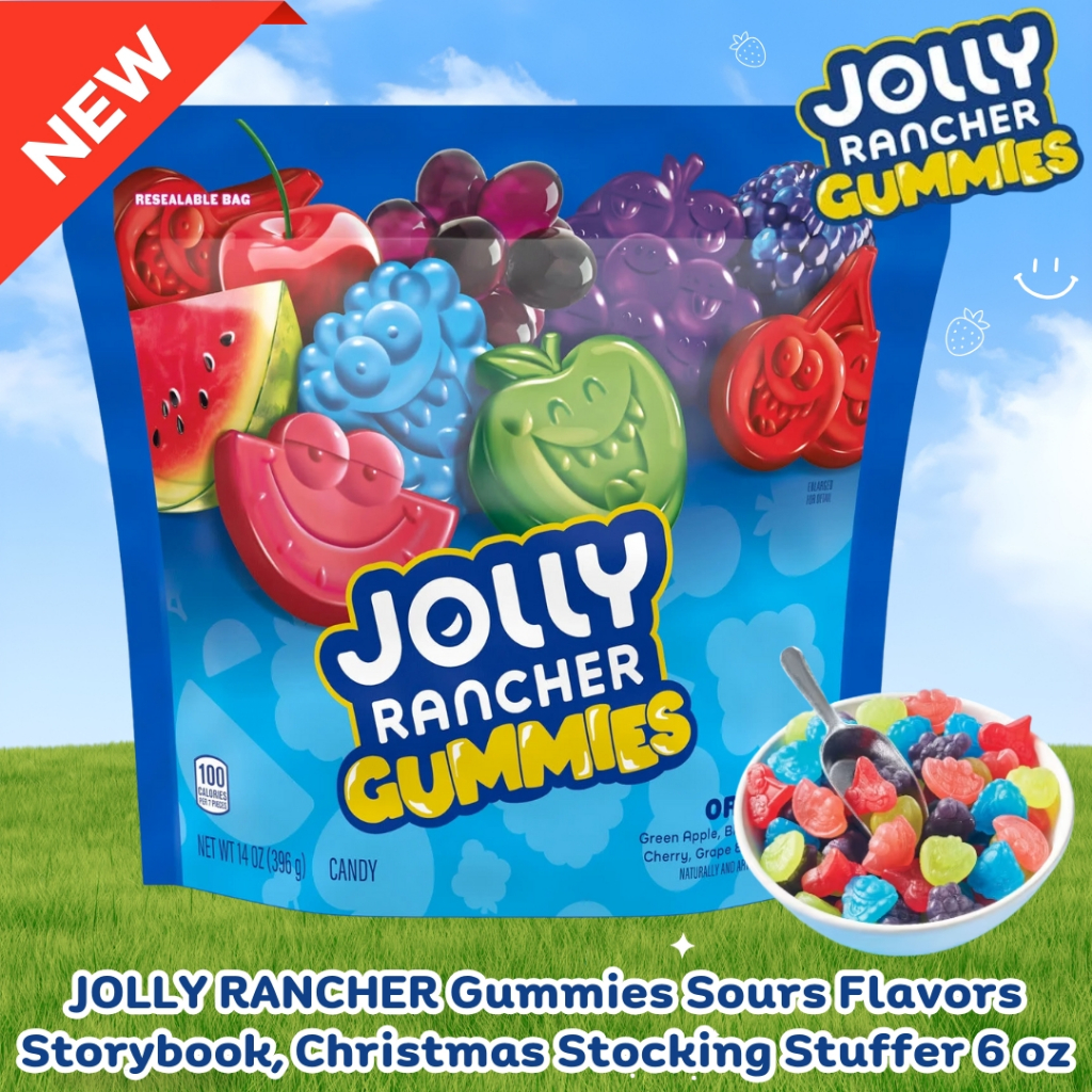 นำเข้า 🇺🇸 เยลลี่หยุดเคี้ยวไม่ได้! Jolly Rancher Gummies Assorted Fruit ถุงใหญ่ 14 ออนซ์ เคี้ยวหนึบครบ 5 รสชาติ