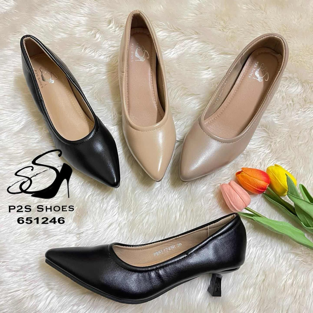 รหัส 651246 รองเท้าคัชชูส้นสูง 2 นิ้ว แบรนด์ P2S Shoes