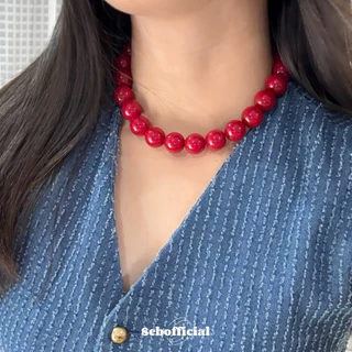 Sebofficial | Bubble Necklace (𝟏𝟔/𝟏𝟖𝐦𝐦.)♡‧₊˚| สร้อยคอลูกปัดอะคลิลิก สร้อยคอแฟชั่น สร้อยลูกปัดเม็ดกลมใหญ่