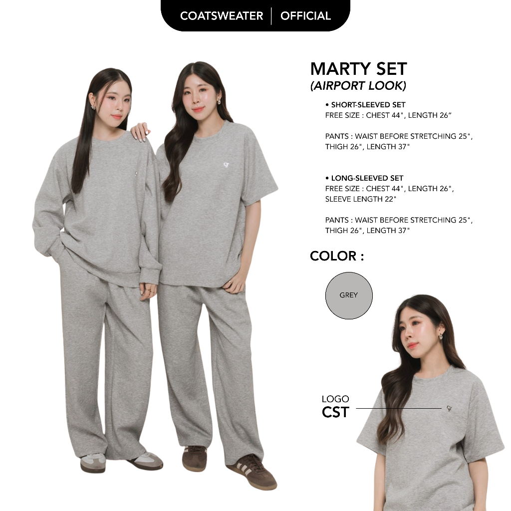 Marty set   Airport looks รุ่นใหม่  บอกเลยว่าผ้านิ่ม ใส่สบาย ไม่อึดอัด