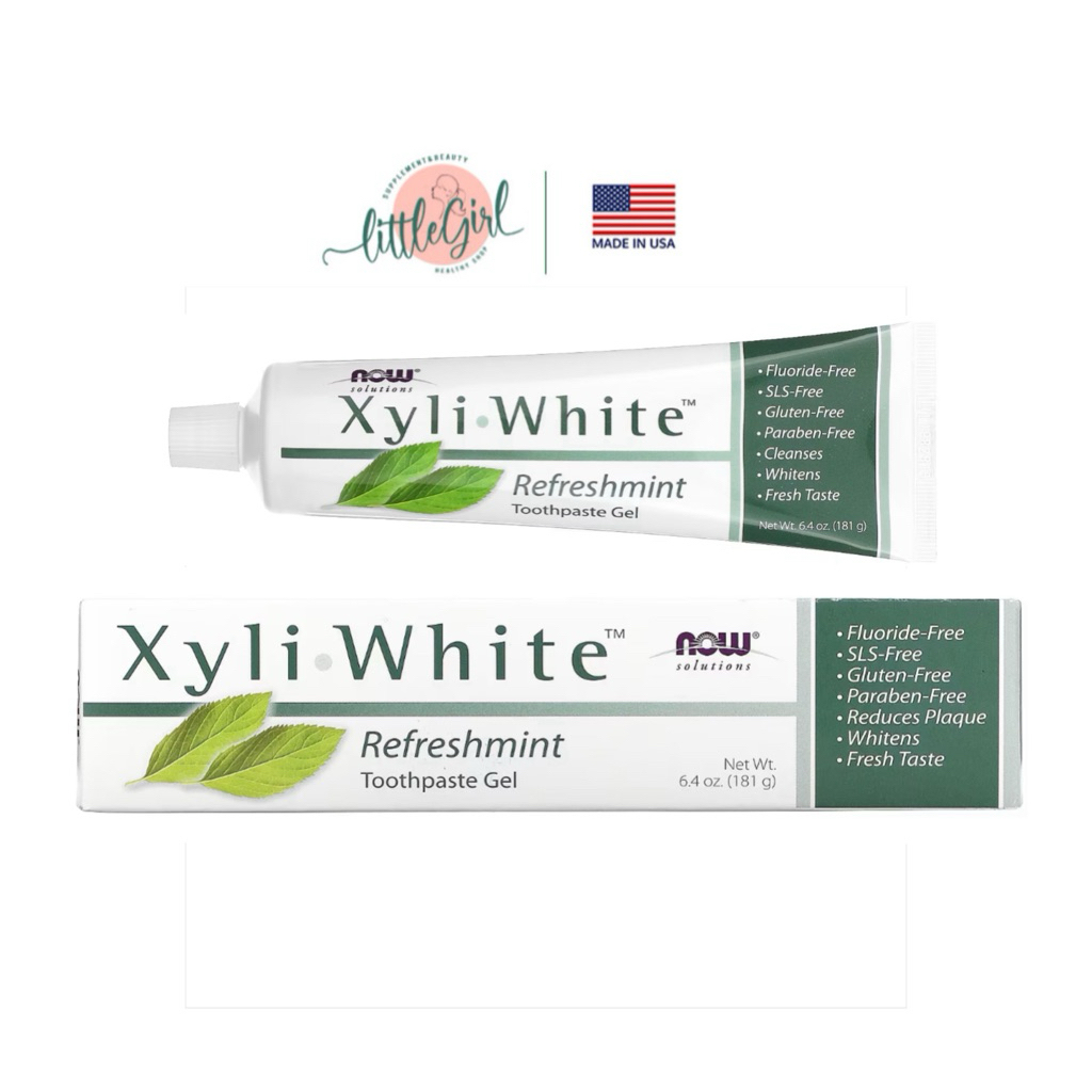 (พร้อมส่ง) ยาสีฟันปราศจากฟลูออไรด์ Now Food Xyliwhite Toothpaste Refreshmint 181g