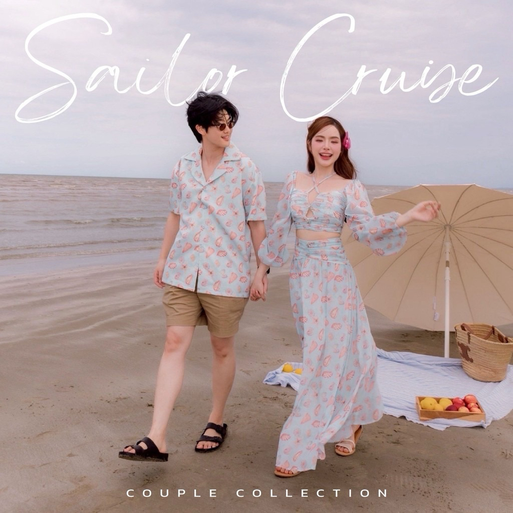 Joobs studio เซตชุดคู่ 💙Sailor Cruise Couple Collection 🌊 ผญM(อก34“) ผช2XL(อก47“) 🩵🩵