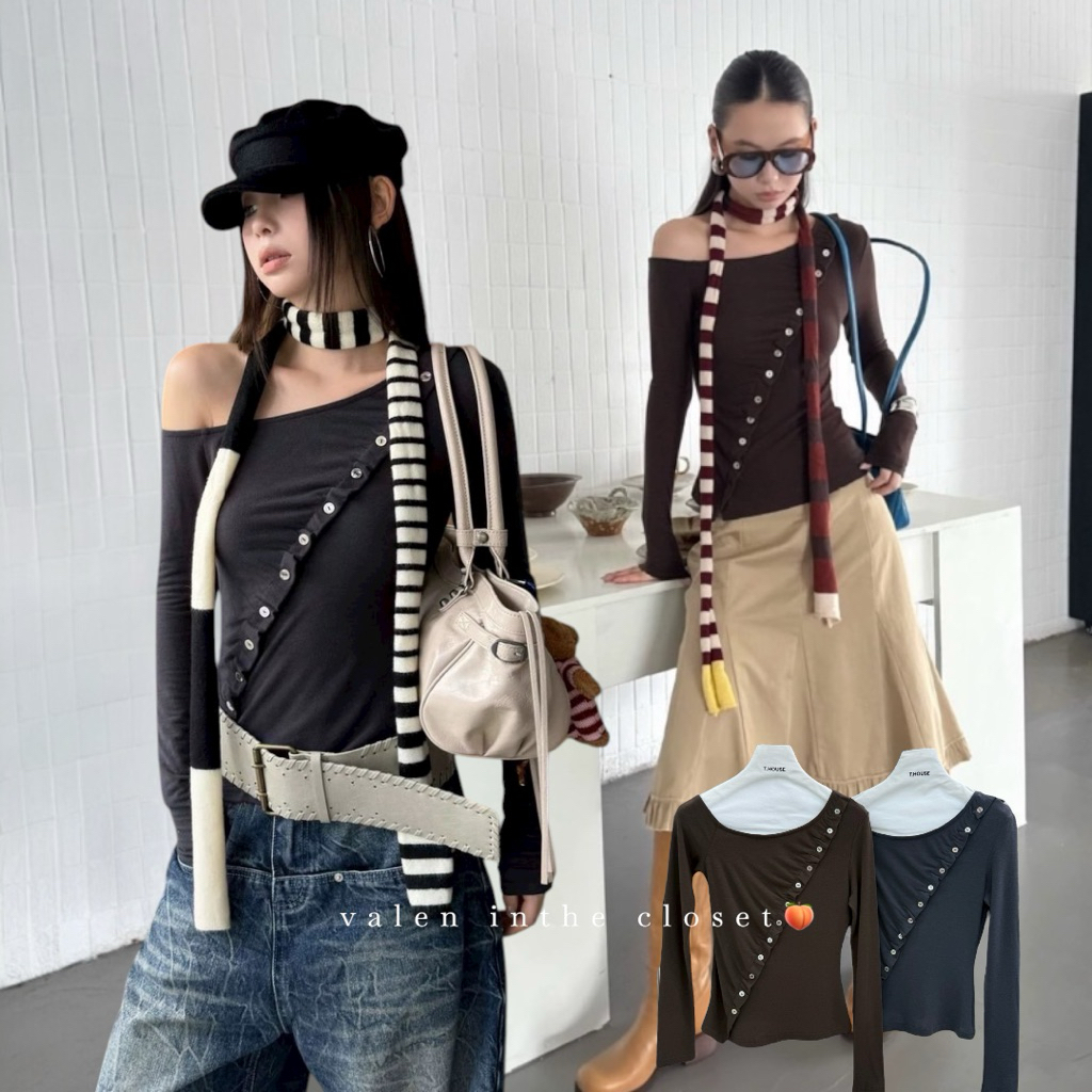 ส่งด่วน 25T553 MMFISH BUTTON LONG S. เสื้อแขนยาว แต่กระดุมหน้า